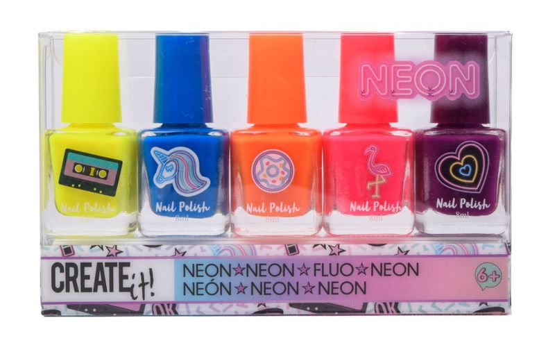 Create It! Neon Nail Polish - 5 Pack
