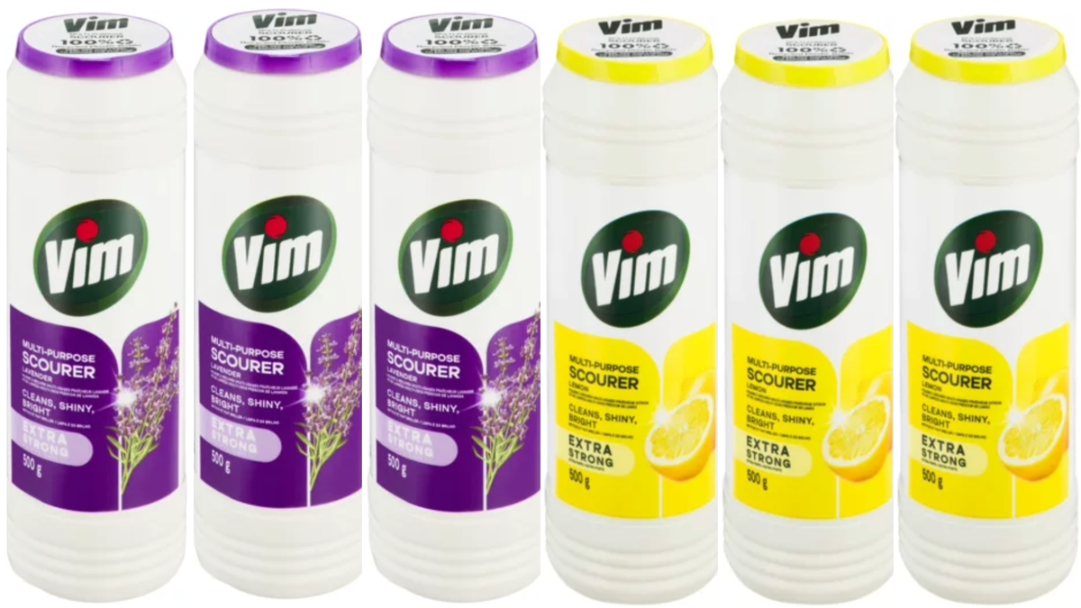 3x500g lavender vim 3x500g lemon vim multi purpose scourer combo