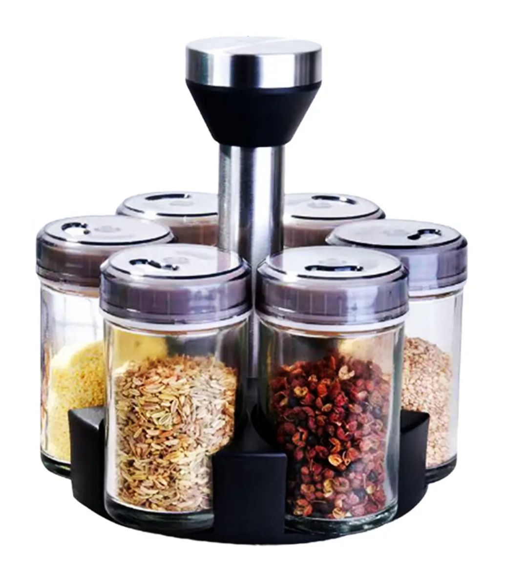 7pcs Rotating Kitchen Seasoning Bottle Set