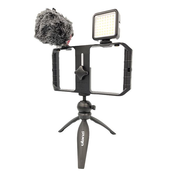 WLG Vlogging Smartphone Video Rig Kit With Boya BY-MM1 Microphone