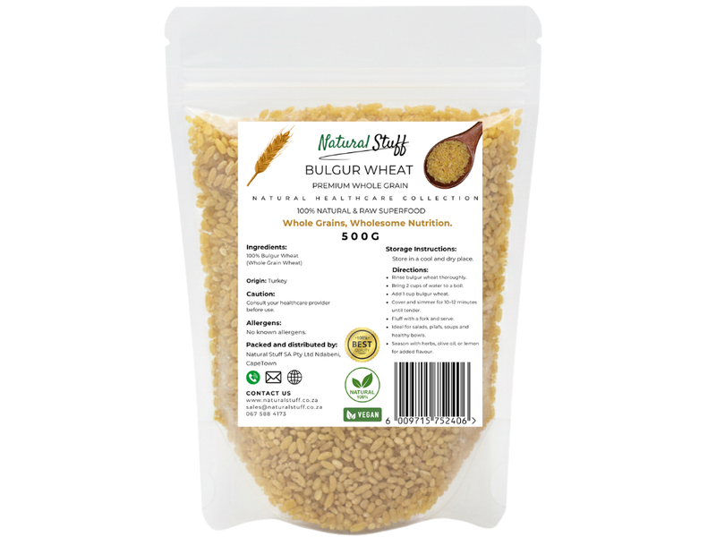 Natural Stuff Bulgur Wheat - Whole-Grain, High Fibre &amp; Nutrient-Rich 500g