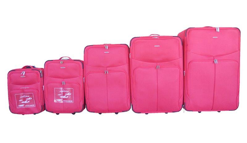 5 Suitcases Travel Trolley Luggage Set - Fabric