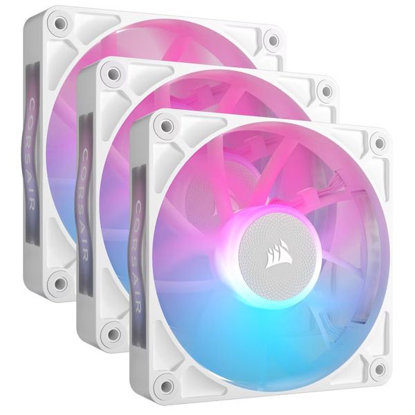Corsair iCUE LINK RX120 RGB 120mm PWM Fan Triple Starter Kit - White