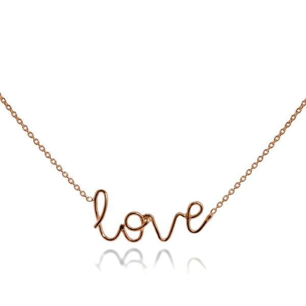 Rose Gold Plated Sterling Silver Love Necklace