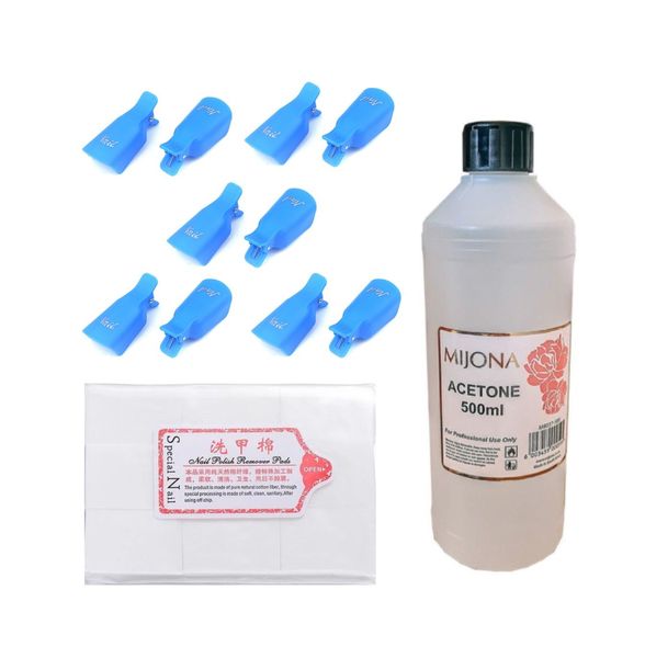 Blue Reusable Soak Off Fingernail Clips Combo