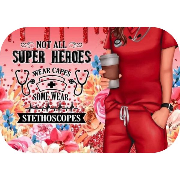 Red Heroes Cape Stethoscopes Printed Mouse Pad