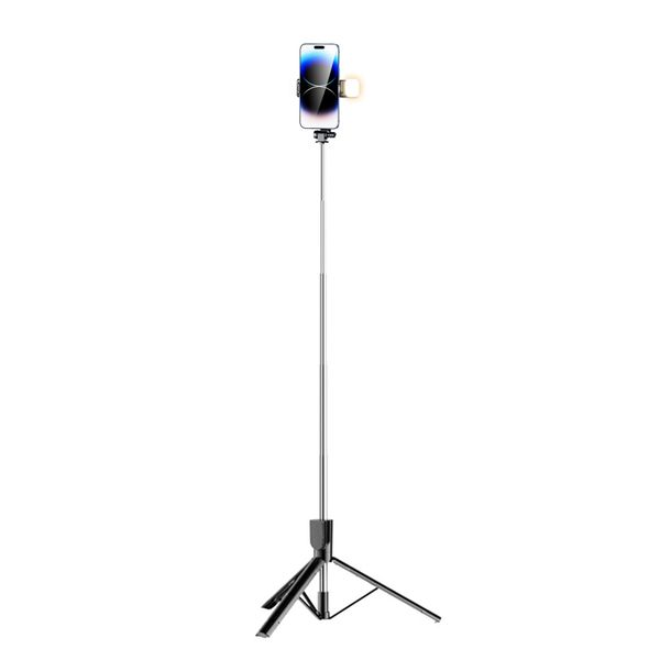 1.7m Extendable Selfie Stick Phone Tripod with Fill Light,Wireless Remote