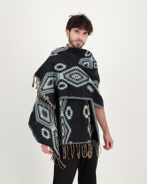 SKA Large Tribal Hippy Boho Wool Blanket Shawl Scarves with Tassels Diamond