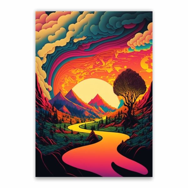 Colourful Landscape Decorative - A1 Poster