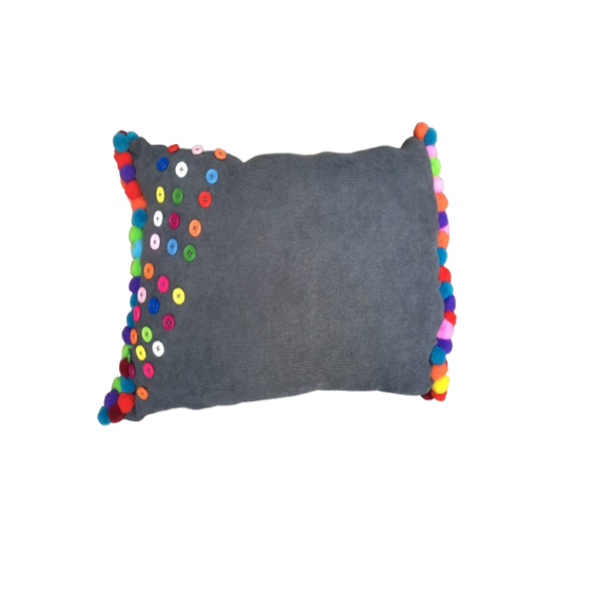 Decorated Grey Scatter Cushion