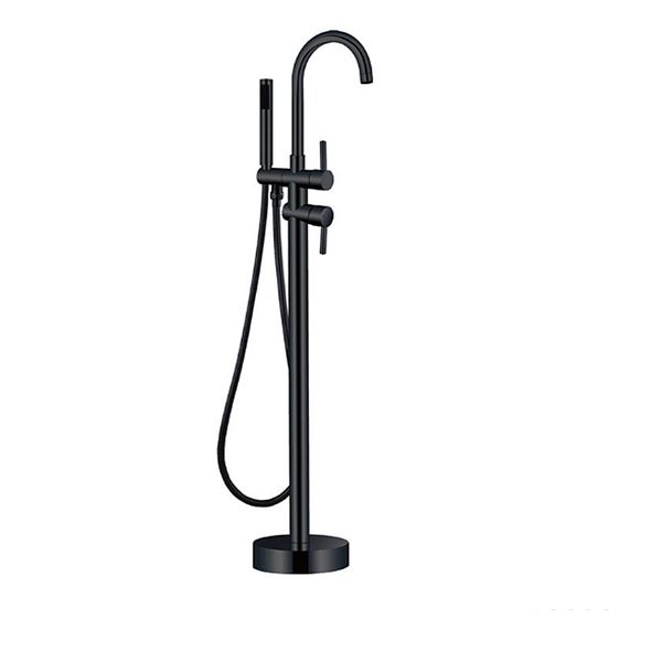 Trendy Taps Premium Blackened Brass Floor Mounted Bath Mixer + Hand Mixer