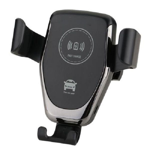 Hands Free Wireless Car Charger &amp; Phone Holder Black