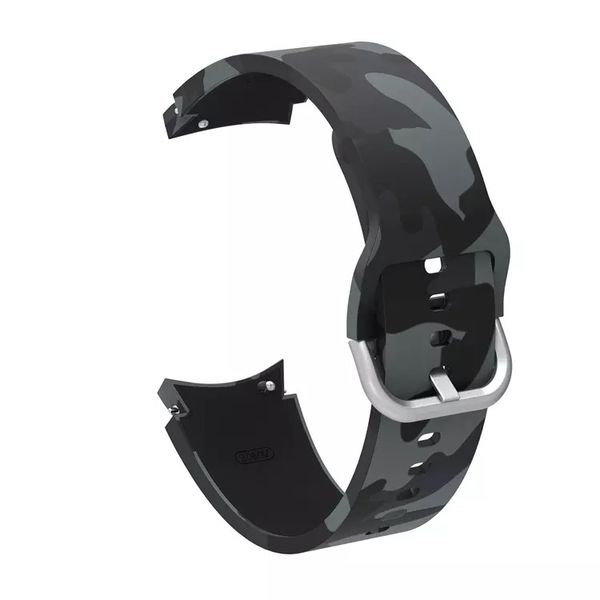 Silicone Strap for Samsung Galaxy Active 4 / 5- Black Camo