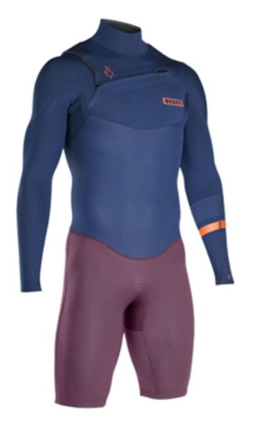 ION Wetsuit - Onyx Shorty LS FZ 2.5mm - Blue/Red - 2017