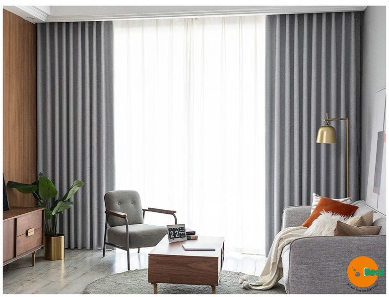 DOT Readymade Blackout Bedroom Eyelet Curtain - Plain Grey - 140 W X 250 H
