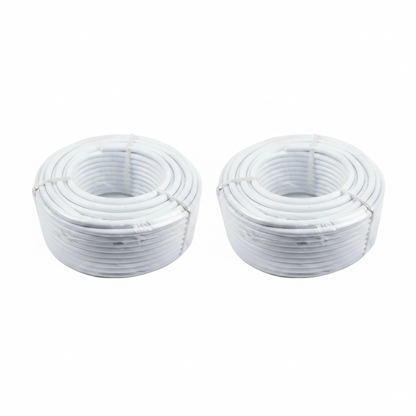 3 Core White Cabtyre Electrical Cable 10m 1.5mm Flexible - 2 Pack