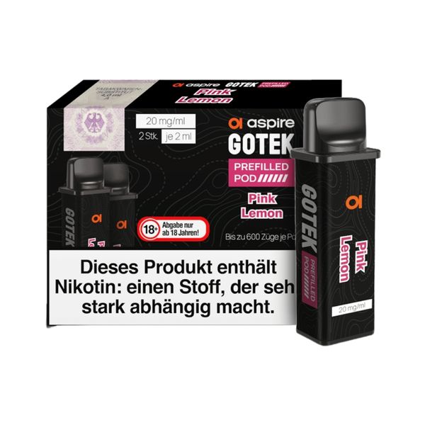 Aspire Gotek Prefilled Pods 50MG 5ml - Pink Lemon (Box of 20)