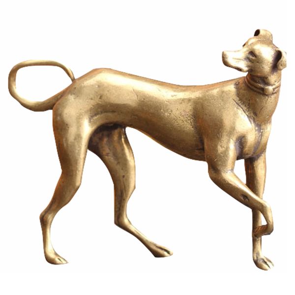 Home Gift Decor Antique Miniature Loyal Brass Dog Ornament - 5.3 x 6.3cm