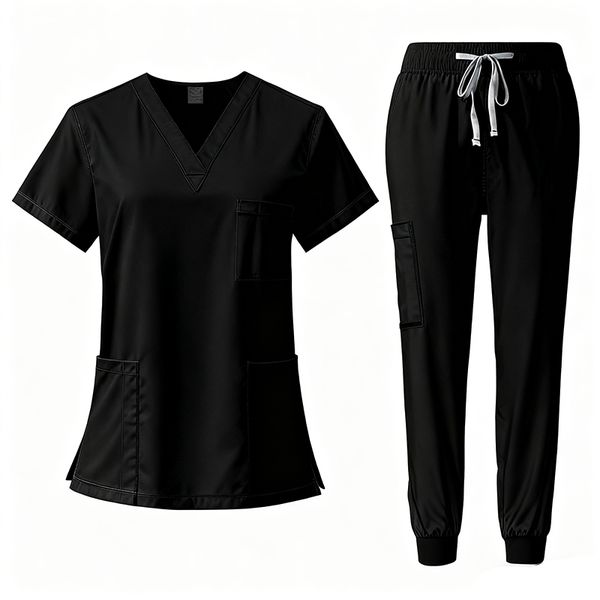 2 Pieces Scrubs Set for Women Medical Uniforms Work Suits