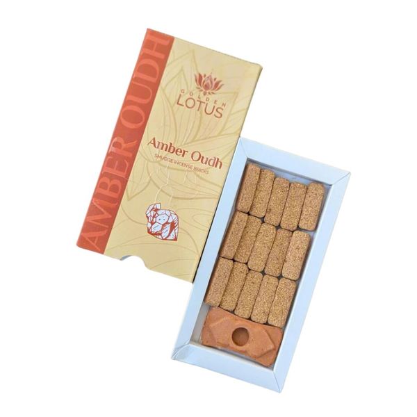 Golden Lotus Incense Bricks - Amber Oudh
