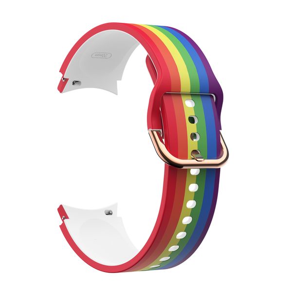Silicone Strap Compatible with Samsung Galaxy Watch 4/5/6/7 - Rainbow
