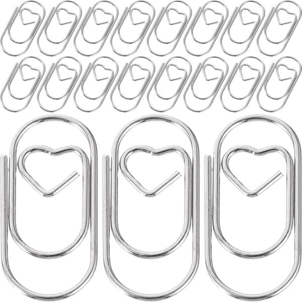 50pcs Heart Shaped Small Paper Clips Mini Metal Paperclips Creative File