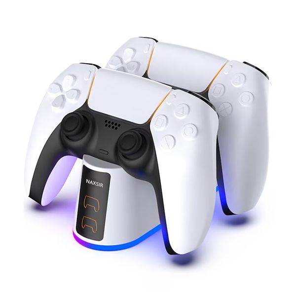 NAXSIR Compatible With PS5 Controller Fast Charging Station, 7 Lighting