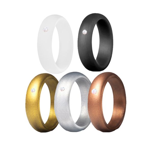 Silicone Rings Set of 5 Diamond