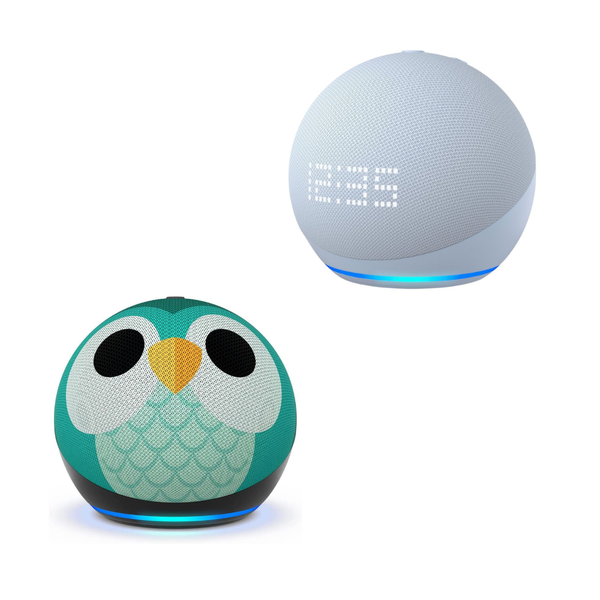 Echo Dot 5th Gen with clock + Echo Dot Kids 5th Gen (Parallel Import)