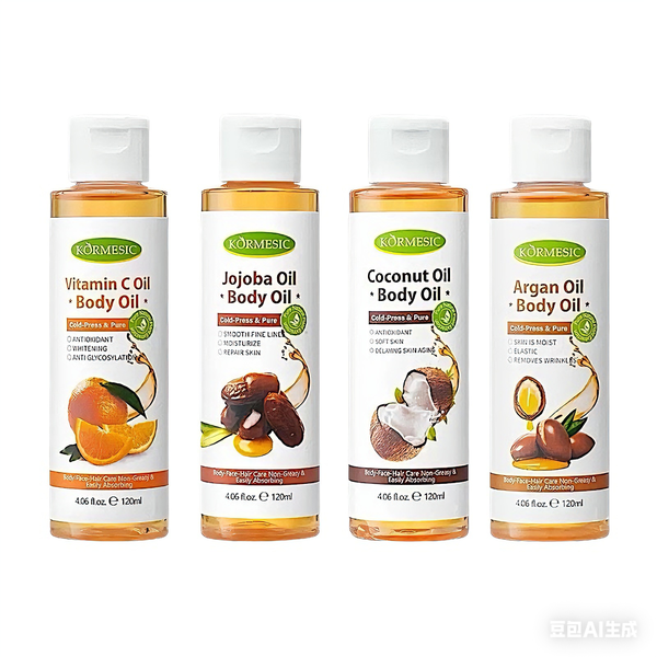 Set of 4 - Kormesic Jojoba Oil Coconut Vitamin C Argan Oil Body Oils 120ml