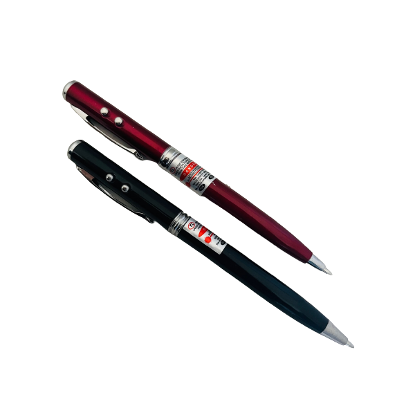 3 in 1 - Pen, Torch &amp; Laser Pointer (Pack of 2) Black &amp; Red
