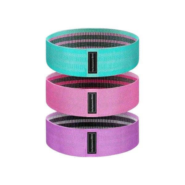 3 Piece - Non-Slip Resistance Bands With 3 Resistance Levels - Multi-Colour