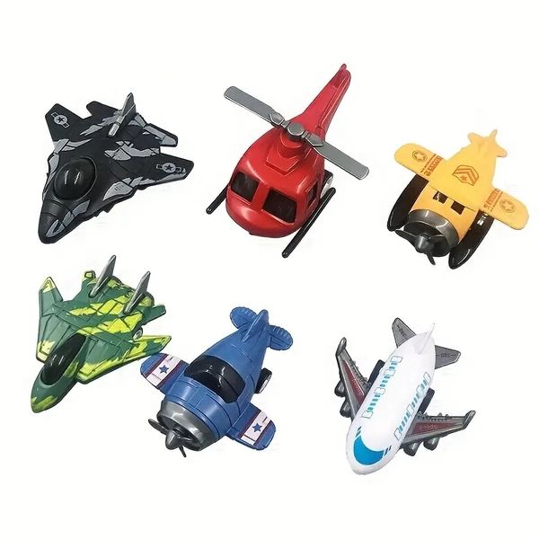 6 Piecechildren's Thrust Aircraft Small Model Toy
