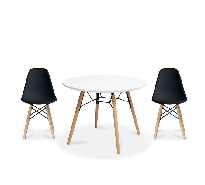 Round Table with 2 Chairs Black Shop Today. Get it Tomorrow