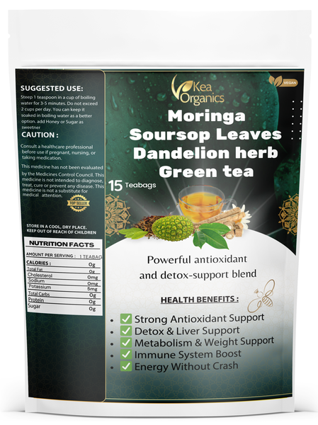 Kea Organics - Moringa leaves, Soursop Leaves, Dandelion Herbs, Green Tea
