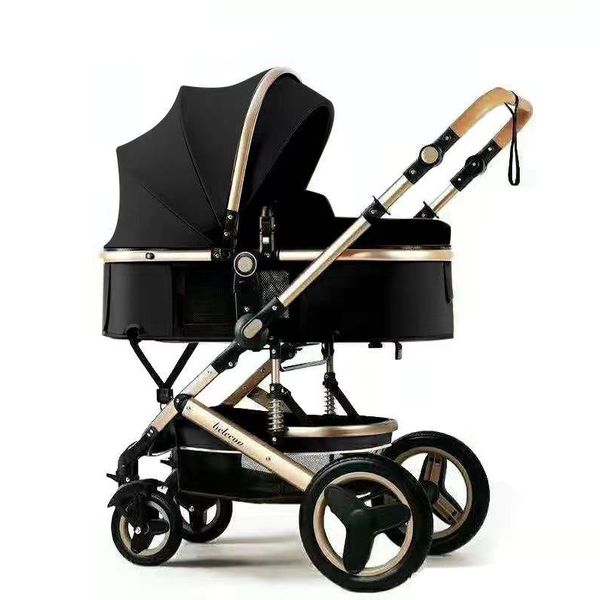 Baby Stroller 2 in 1 Portable Baby Carriage Folding Prams -Grey