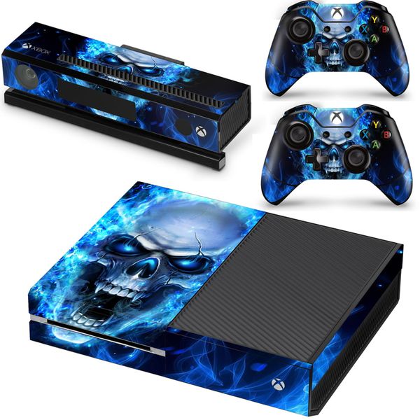 Decal Skin Compatible with Xbox One - Blue Skull 2024 (Decal Only)