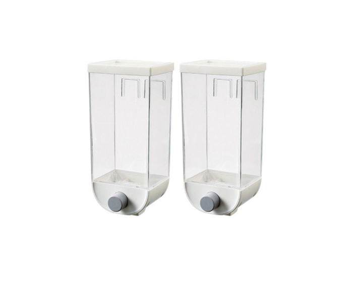 2 Piece Wall Mounted Dry Food Cereal Dispenser - 1.5L