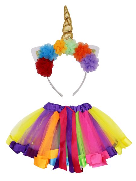 Rainbow Unicorn Kids Costume Set