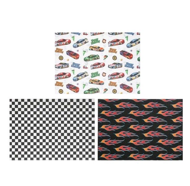 Birthday Gift Wrapping Paper - Hybrid Racing Pattern (Set of 6 Sheets)