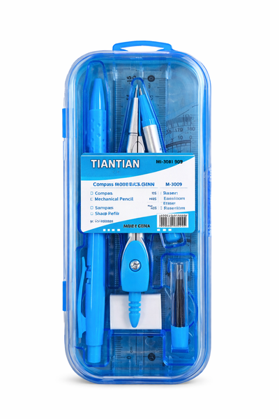 Blue 9-Piece Geometry &amp; Stationery Set - Drawing &amp; Measuring Kit-6 x Sets