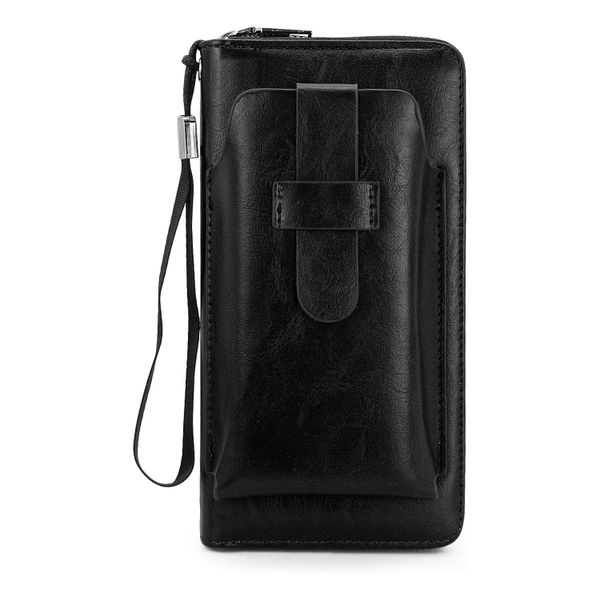 Large Capacity Leather Wallet with Phone Holder Clutch Wallet for Men/Women