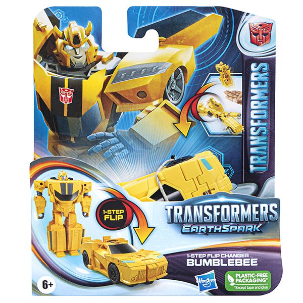 Transformers-10cm Earthspark 1 Step Flip Changer Bumblebee Figure