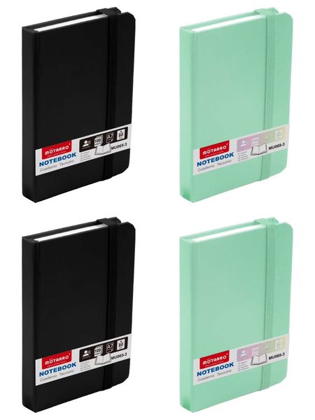 MOTARRO 4PCS A7 Retro Blank Notebook Assorted Colour Hard Cover