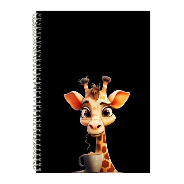 Coffee A4 Notebook Spiral and Lined Trendy Animal Lover Graphic Notepad 197