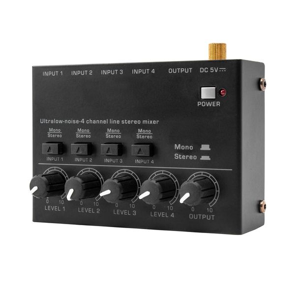 Ultra Low Noise 4 Channel Line Stereo Mixer EU PLUG