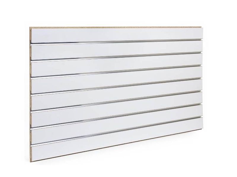 Slat Wall Board White &amp; Silver