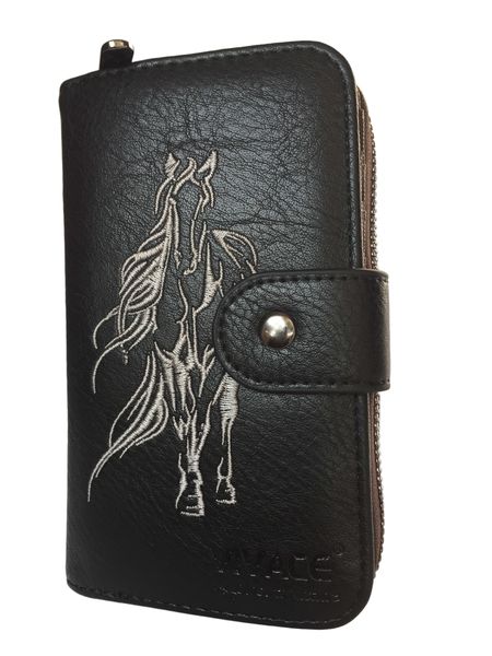 Horse Embroidered Medium 2 Section Wallet