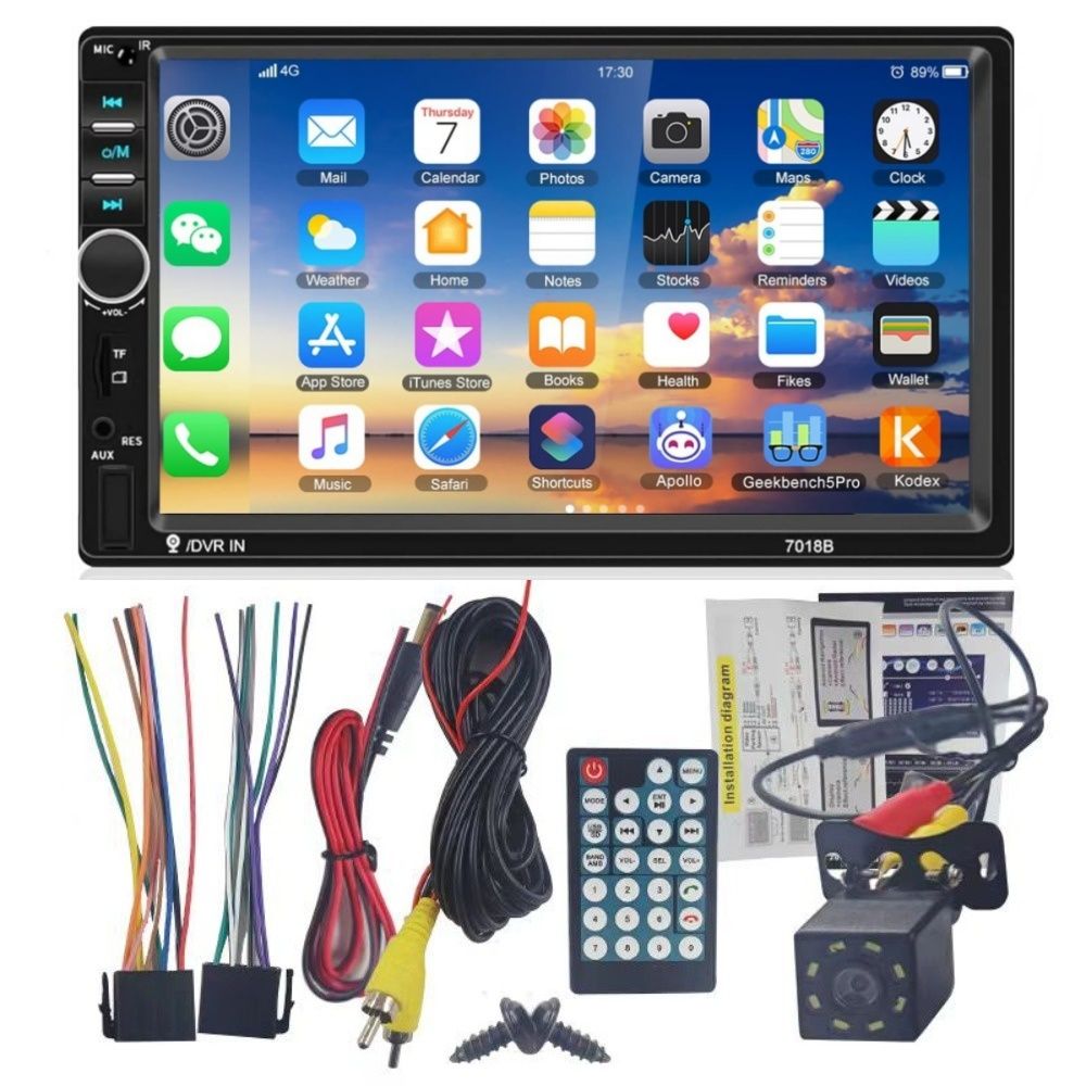 Car Radio Double Din Car Stereo 7" LCD Touch Screen in-Dash Head Unit