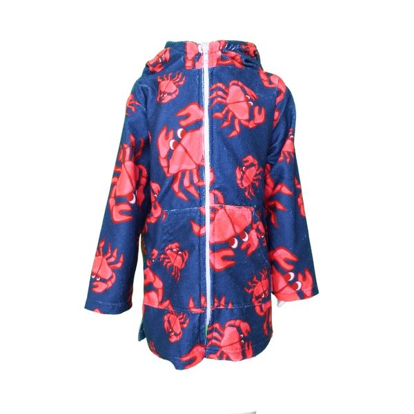 Boys Crabs Shellfish Beach Towel Full Zip Long Sleeve Swim Cover Up